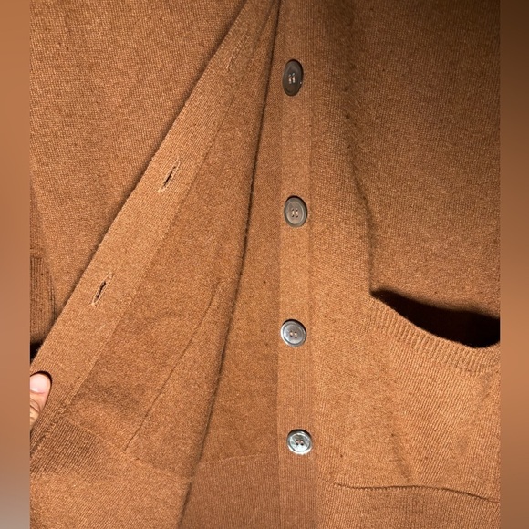 Pure Collection Cashmere Button Down Cardigan Tan size 6 - Picture 3 of 5